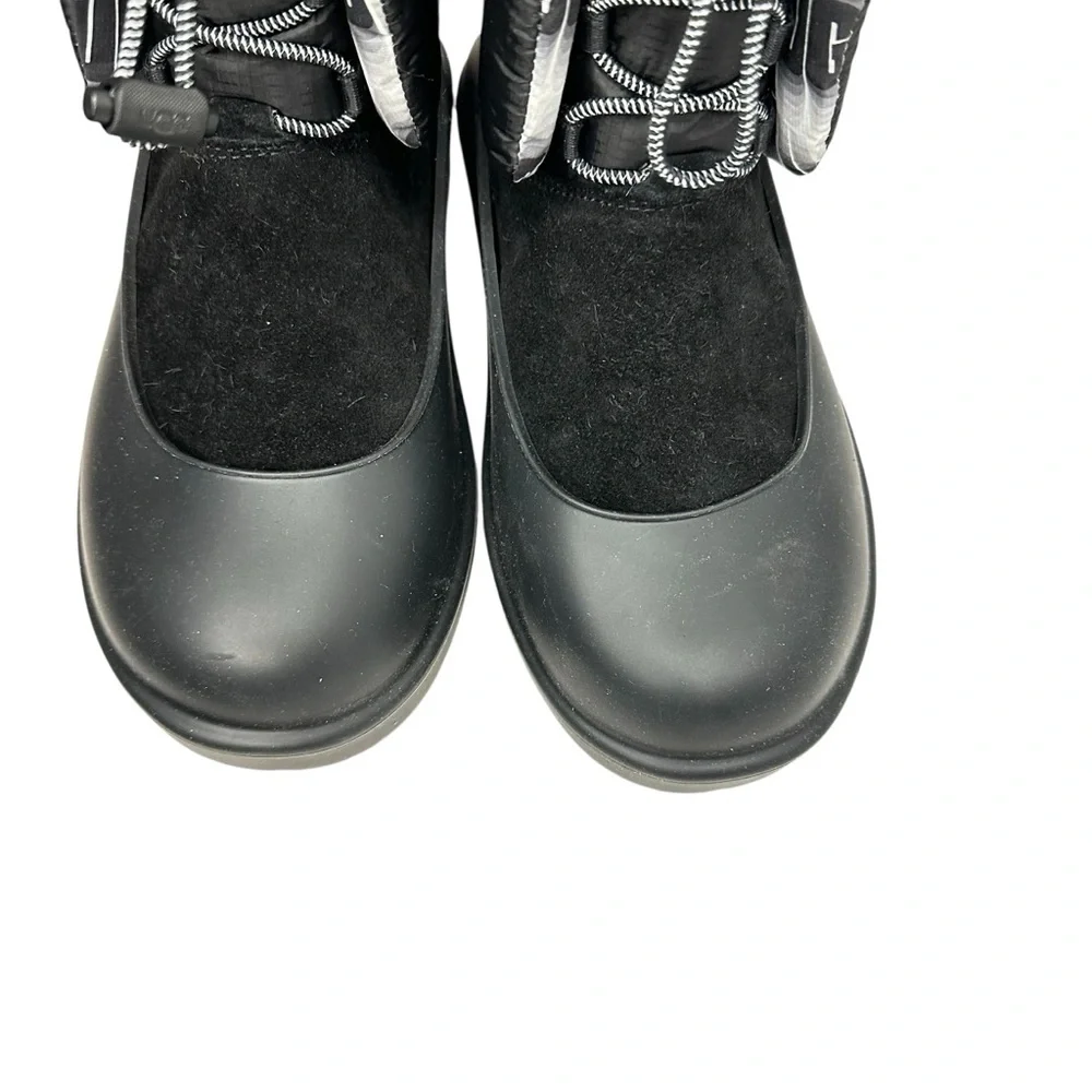 UGG CLASSIC MAXI TOGGLE BLACK LEATHER WATERPROOF WOMEN'S BOOTS SIZE 7